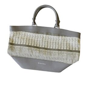 NWT Manaola Hawaii Tote Bag Handbag Gray Stone NIHO KŪ Geometric Print Large Bag